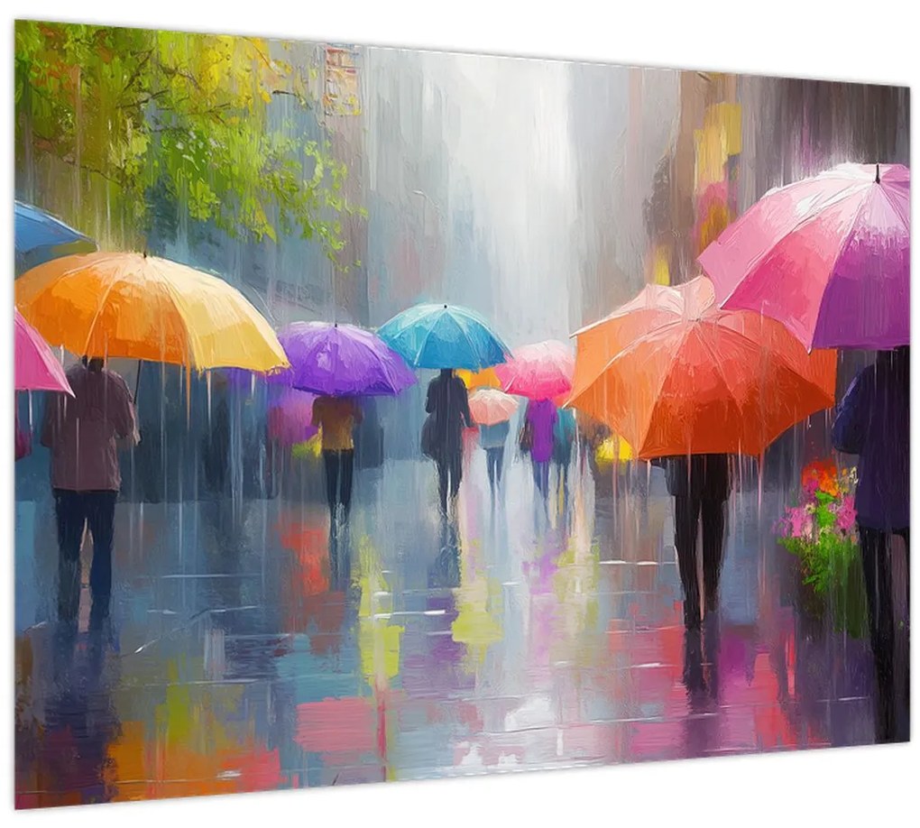 Üveg kép - Esős nap (70x50 cm)
