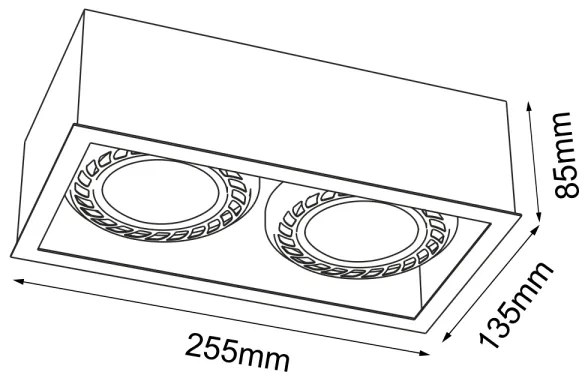 Brosline 1273 - CAGE spotlámpa 2xGU10/18W/230V, fekete
