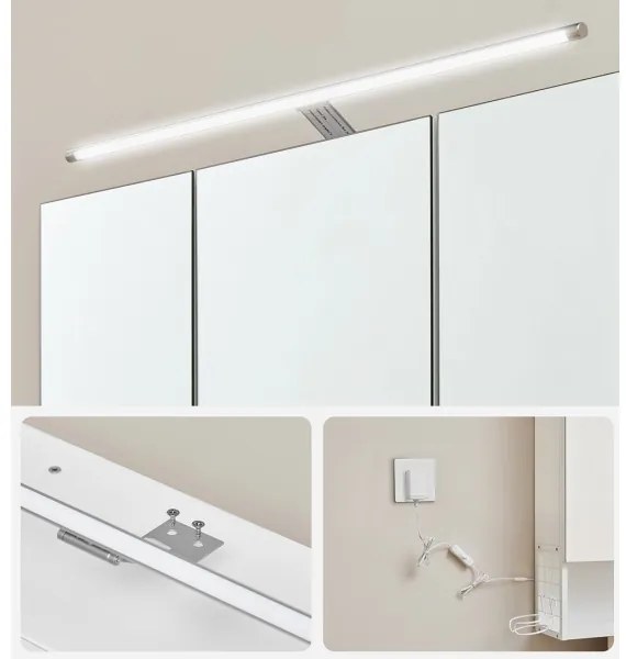 Tükrös fürdőszobaszekrény SKY, fehér