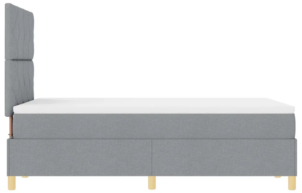 Box Spring Ágy Matrac Világosszürke 120x200 cm Szövet