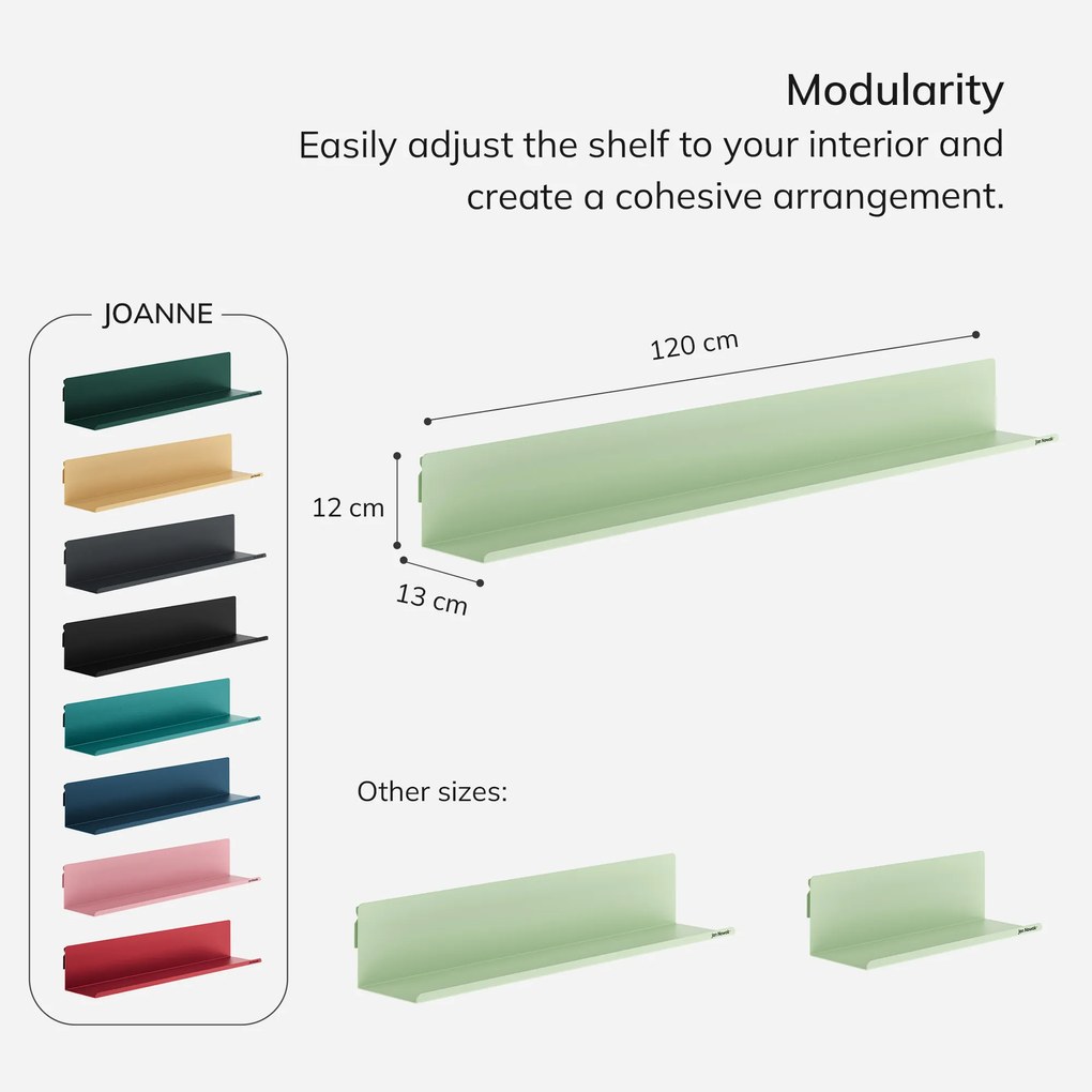 JOANNE fali polc 1200 mm, Fresh Style: pasztellzöld