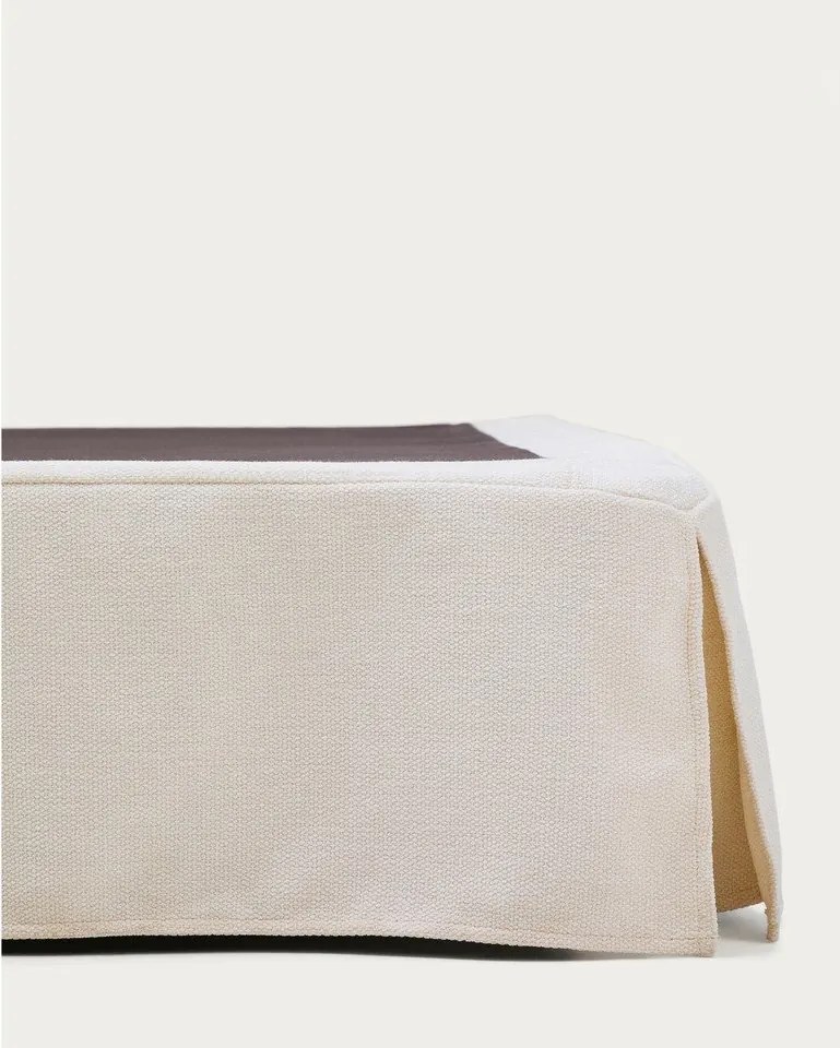 Fehér kárpitozott franciaágy ágytámla nélkül 180x200 cm Jaira – Kave Home