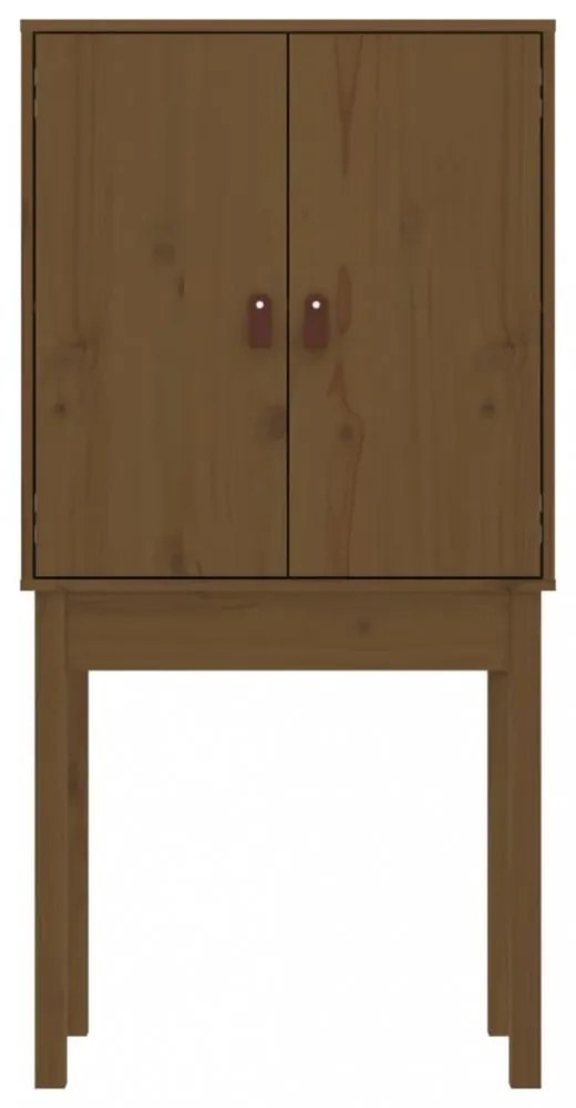 mézbarna tömör fenyőfa magasszekrény 60 x 40 x 120 cm
