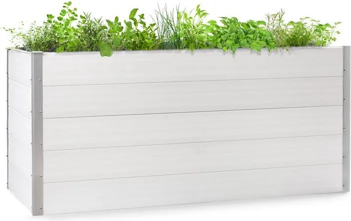 Blumfeldt Nova Grow, kerti ágyás, 195 x 91 x 100 cm, WPC, fa megjelenés, fehér