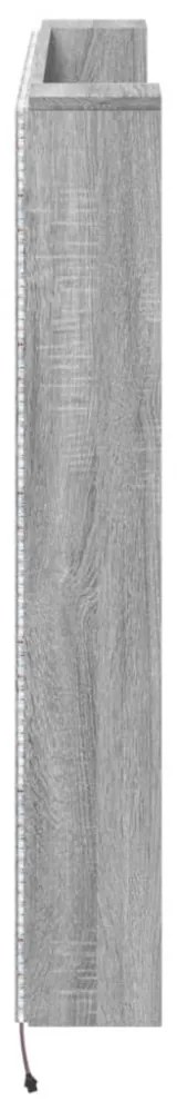 szürke sonoma színű áthidalószekrény LED-ekkel 140x16,5x103,5cm
