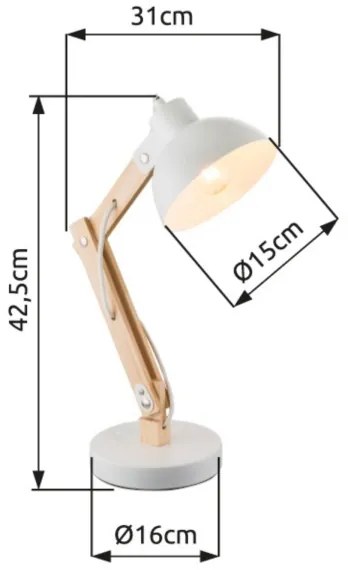 Brilagi - Asztali lámpa FOCUS 1xE27/40W/230V fehér