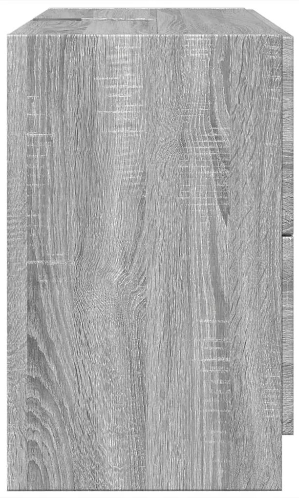 szürke sonoma színű szerelt fa mosdószekrény 78 x 37 x 59 cm