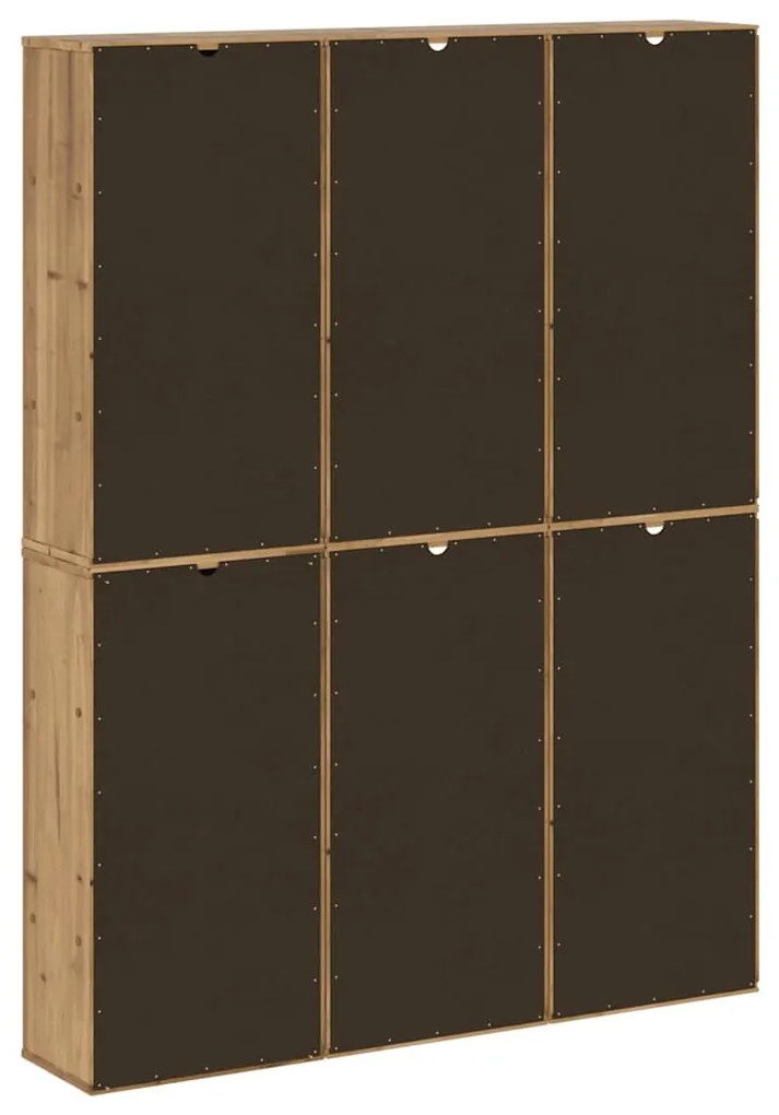 6 db tömörfa fenyőfa oldalsó szekrény ODDA 40x24x79 cm