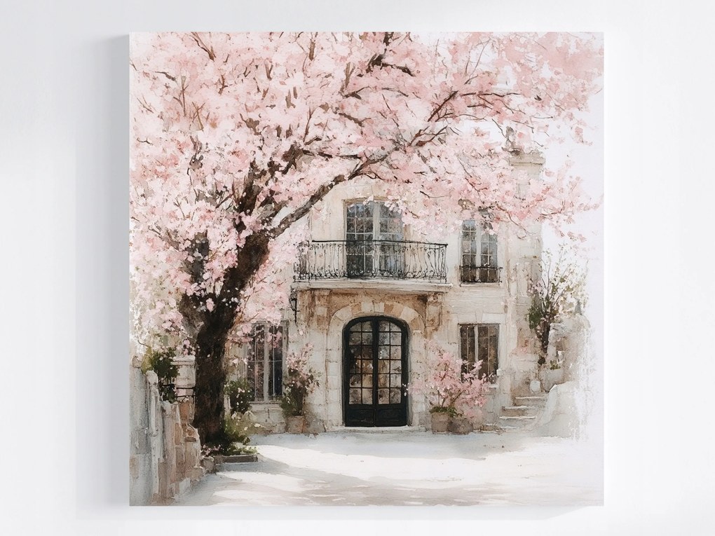 Vászonkép Canvas Tájkép Franciaország Provence Ház Villa Fa 80x80