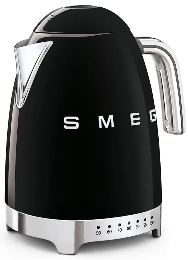 Fekete rozsdamentes acél vízforraló 1,7 l Retro Style – SMEG