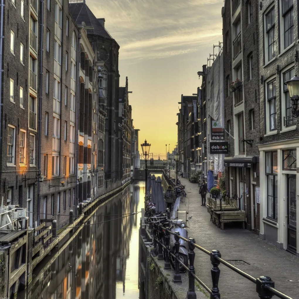 Poszter 60x60cm Csatorna Amszterdam városon át 6, Assaf Frank