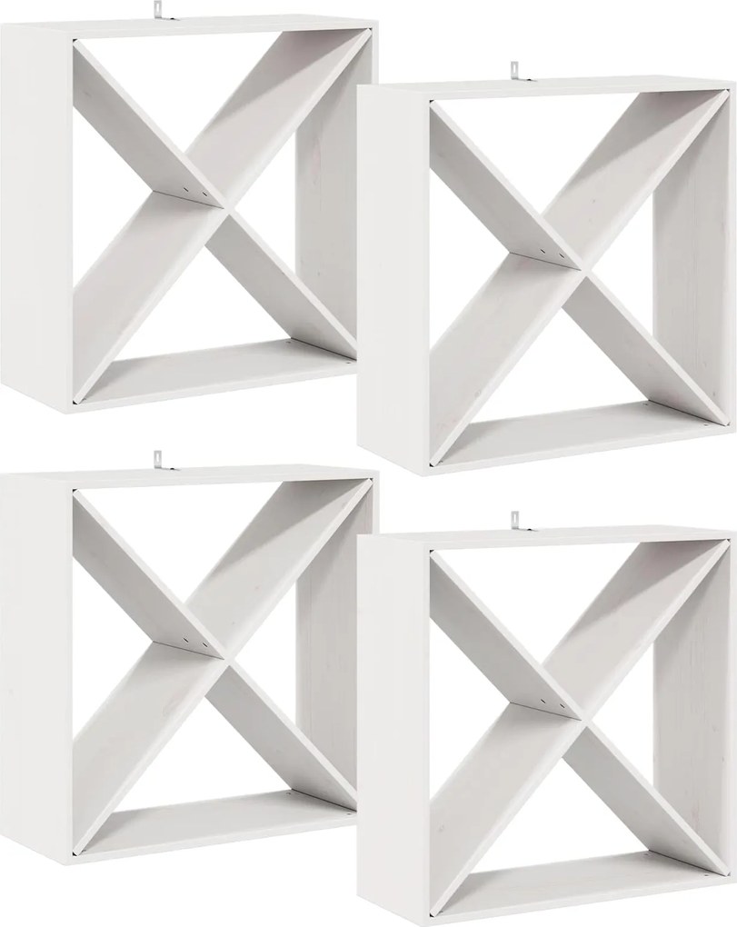 vidaXL Borágas 4 pcs Fehér 62 x 25 x 62 cm Tömör fenyőfa