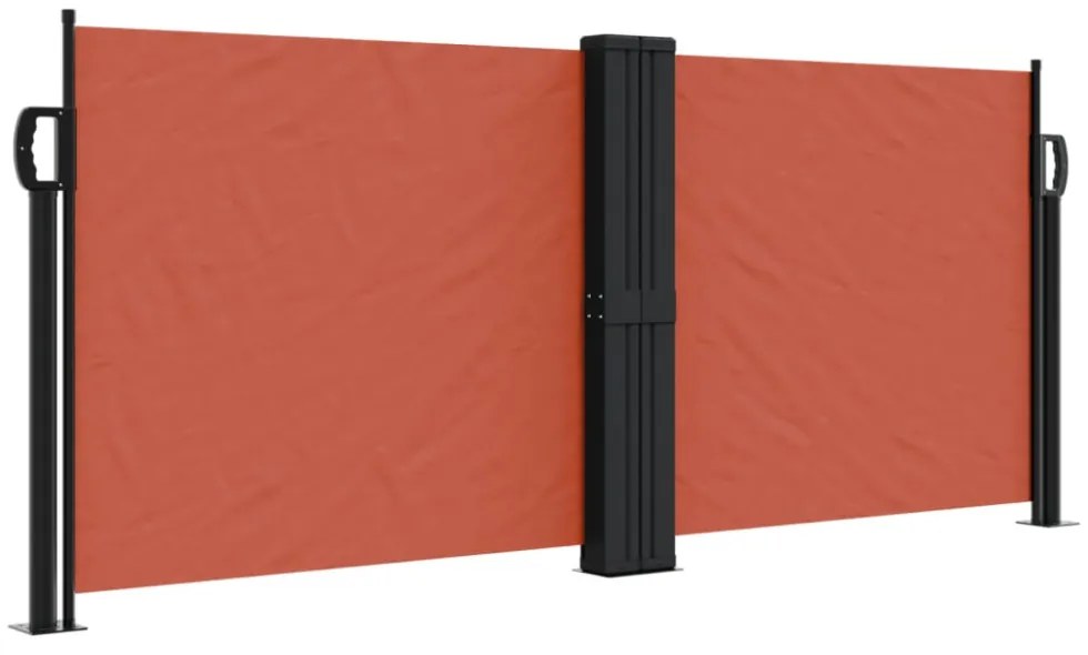terrakotta behúzható oldalsó napellenző 100 x 600 cm