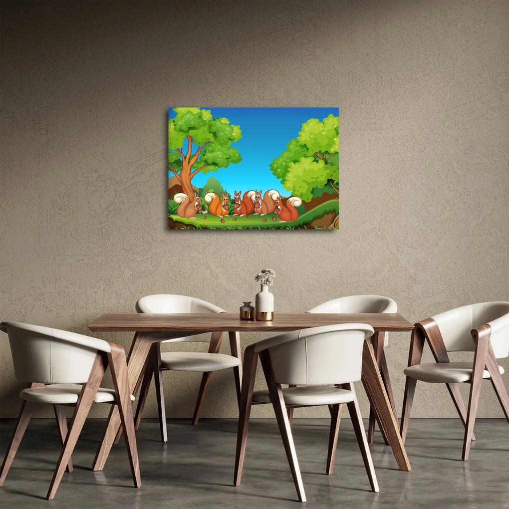 Kép - boldog mókusok (70x50 cm)