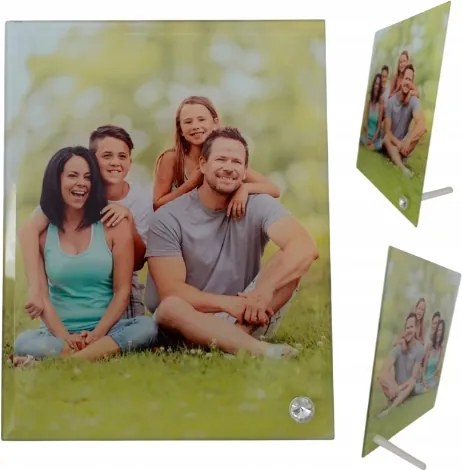 Dekorációs üveg képkeret 18x23 cm Tetszőleges Nyomtatás Szöveg Fénykép