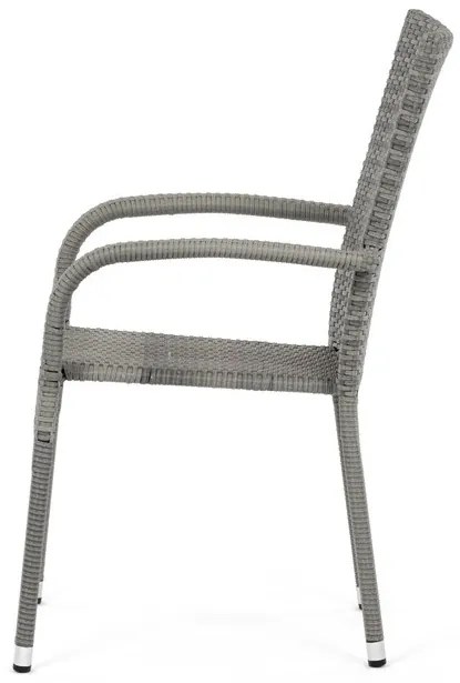 Szürke Polyrattan Kerti Szék, Fém Vázzal. AZC-S2114 GREY