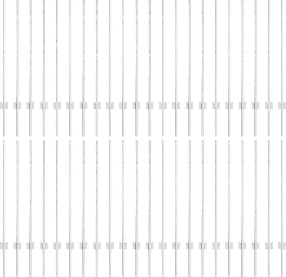 vidaXL Kerítésoszlop 44 pcs Ezüst 140 cm Acél