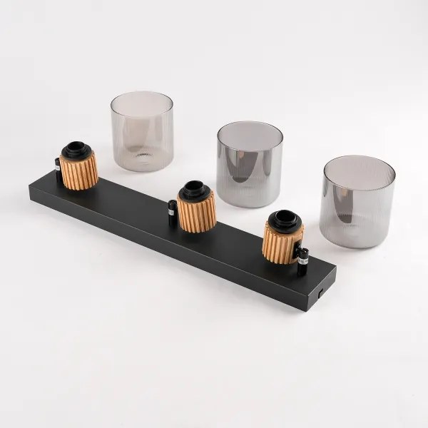 Brilagi - Spotlámpa HYGGE 3xE14/15W/230V fekete/füstszínű