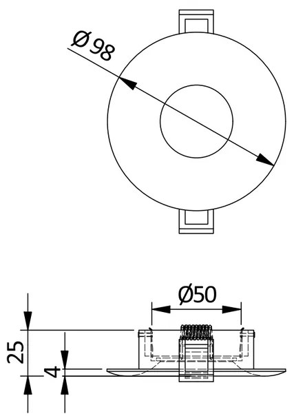 Lámpa Mennyezeti lámpatest AURORA, IP20, kör, aluminium, fekete