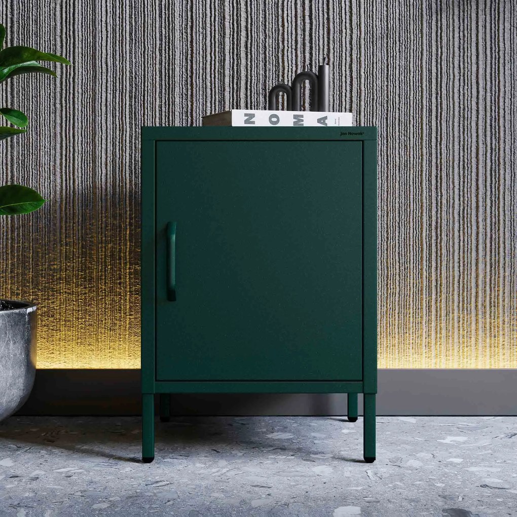 Éjjeliszekrény MIA, 424 x 595 x 400 mm, Modern: palack zöld szín