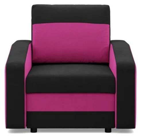 Hewlet fotel, szövet anyag, bonell töltet, fekete - rózsaszín