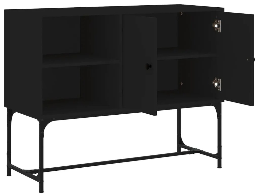 fekete szerelt fa tálalóasztal 100 x 40 x 79,5 cm