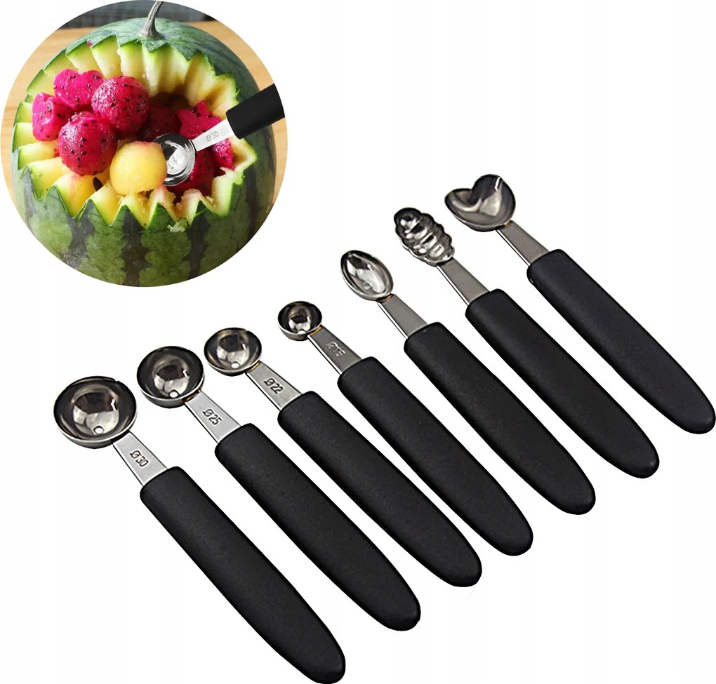 Görögdinnye Rozsdamentes Acél Golyós Kanál 7 Db