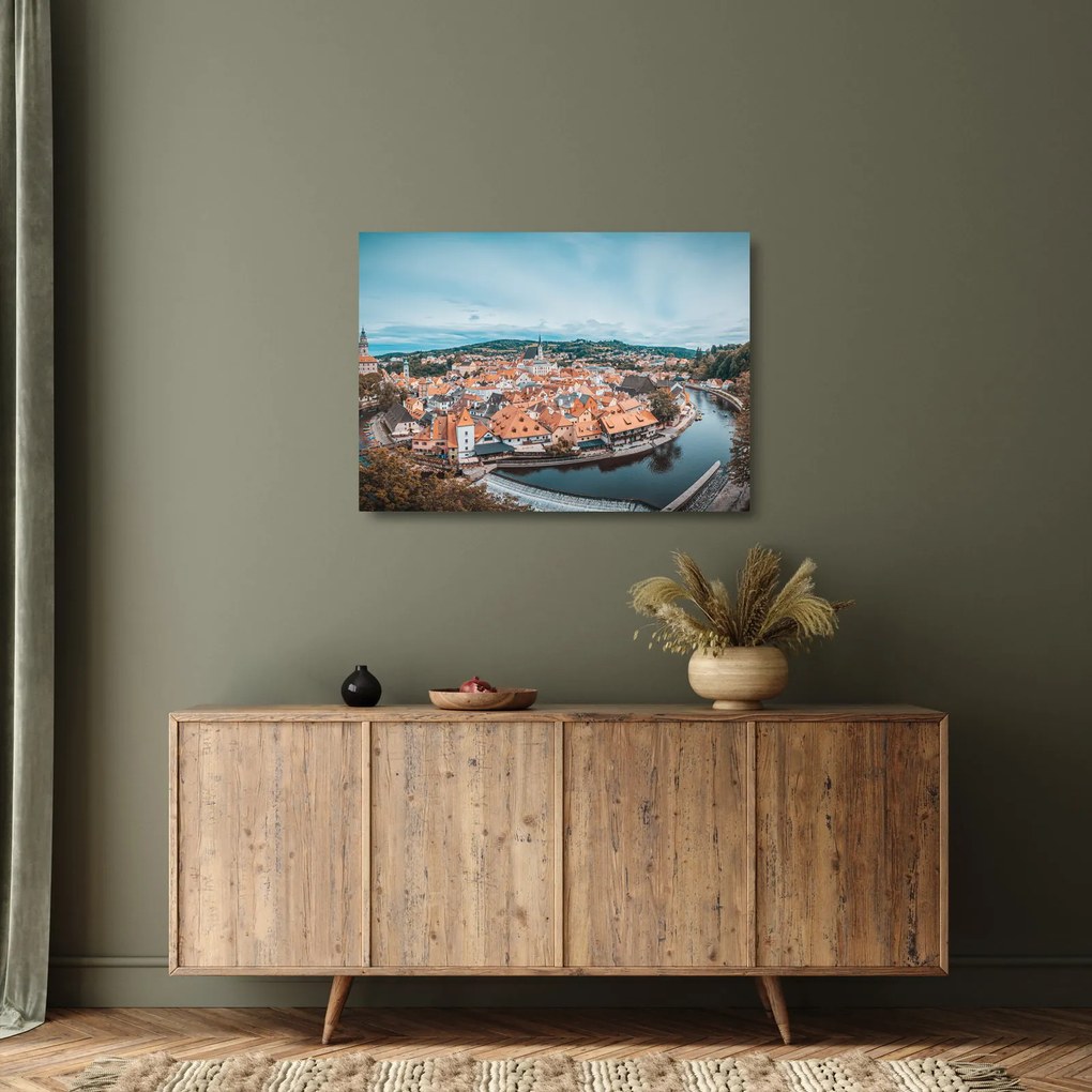 Kép - Cseh Krumlov (üvegen) (70x50 cm)