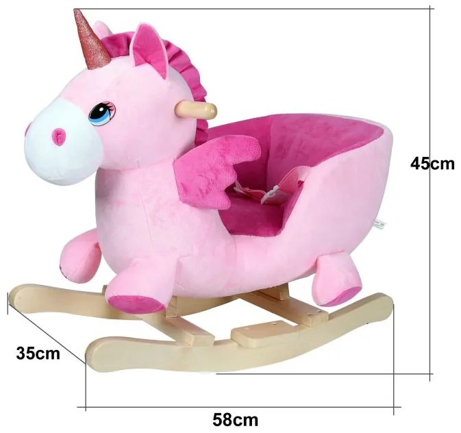 Spielwerk® Gyerek hintázó egyszarvú - rózsaszín