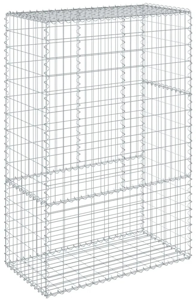 horganyzott vas gabion kosár fedéllel 100 x 50 x 150 cm