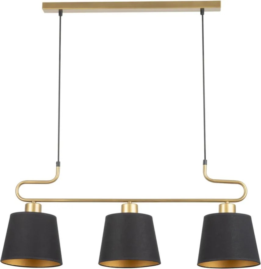 SIGMA LIGHTING 40646 VOLUTTO Többágú Függesztett Lámpa Fekete, Réz, Arany E27 IP20