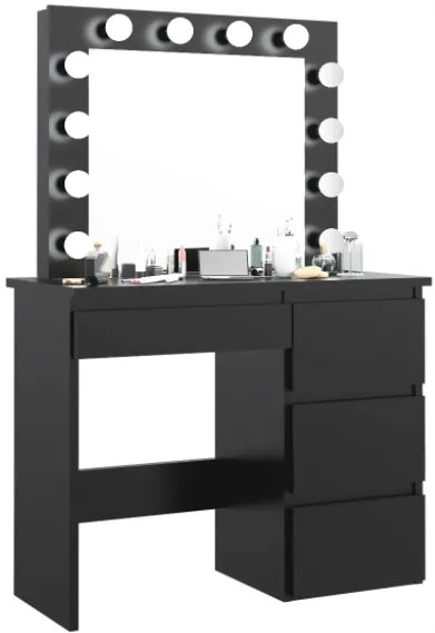 Öltöző asztal LED tükörrel Cleopatra Black