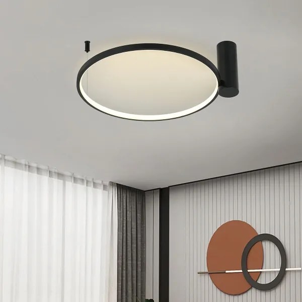 LED mennyezeti lámpa RING S 34W/230V 3000/4000/6000K, átmérő 60 cm, fekete