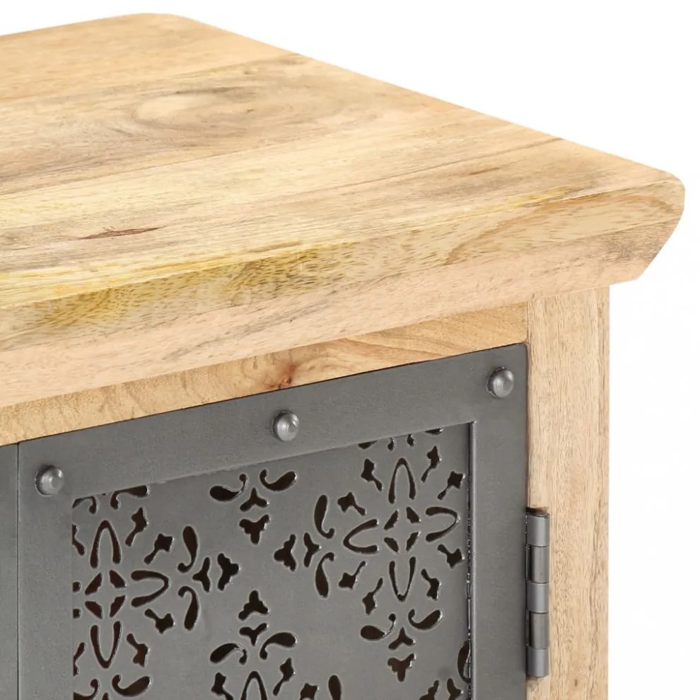 tömör mangófa komód acélajtókkal 60 x 35 x 75 cm