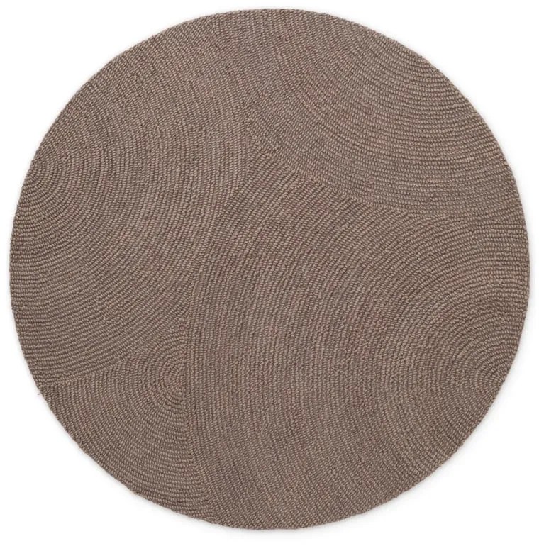 Szürkésbarna kézi szövésű gyapjú kerek szőnyeg ø 120 cm Eleni Taupe – Hanse Home
