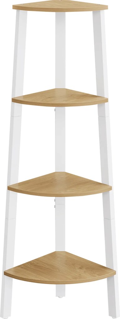 Sarok polcrendszer SHELVIO 4 polccal, tölgy/fehér