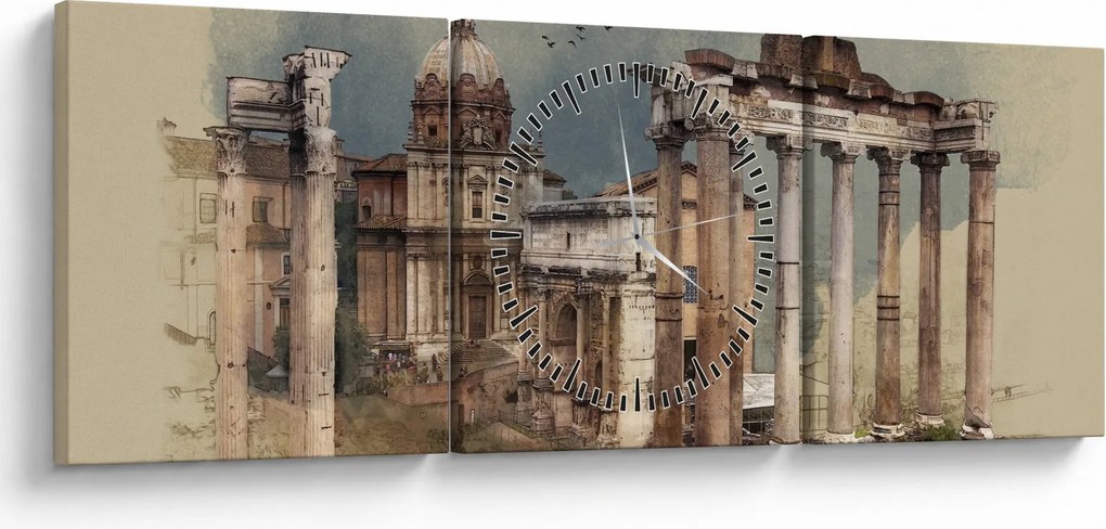 Kép - Forum Romanum, Róma, Olaszország (órával) (90x30 cm)