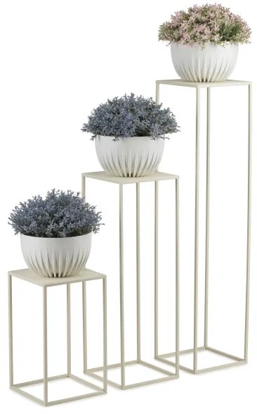 Virágállvány 70x24 cm krémes