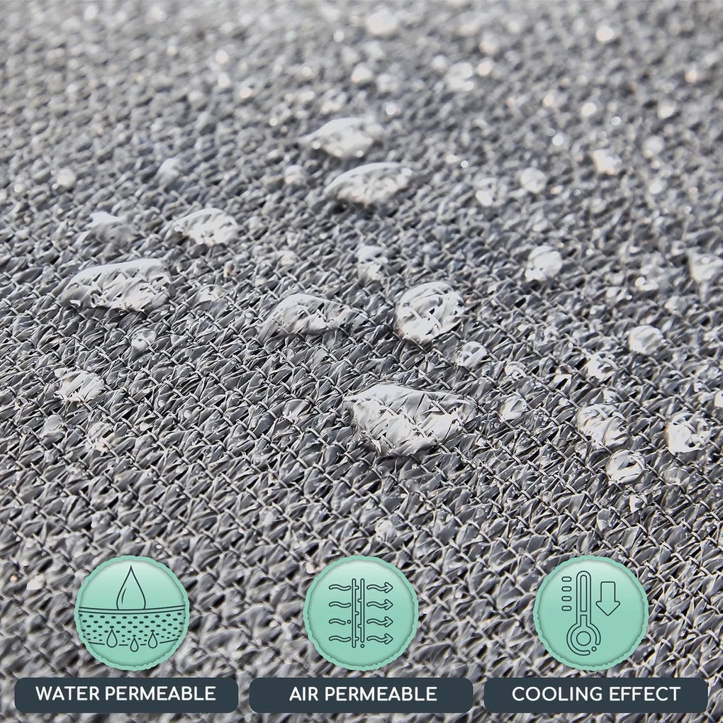 Blumfeldt Derékszögű napellenző, 2x4 m, rögzítő gyűrűkkel, poliészter, légáteresztő