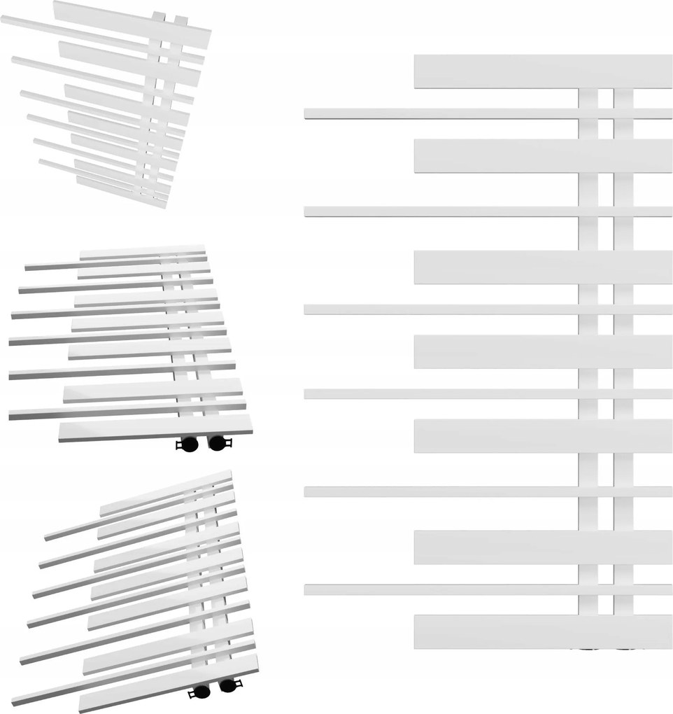 Fürdőszobai radiátor Zongora 870x570 Fehér Matt Jobbos