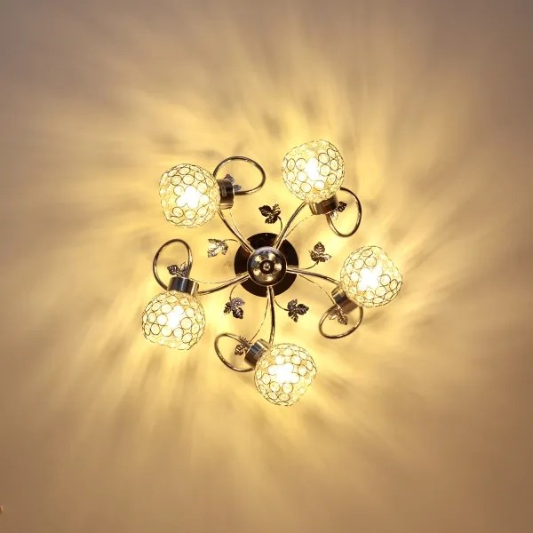 Felületre szerelhető csillár SOPHIA 5xE27/15W/230V fényezett króm/átlátszó