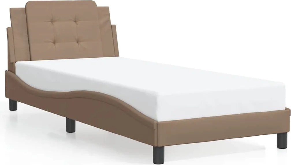 vidaXL cappuccino színű műbőr ágykeret matrac nélkül Zadar 100x200 cm