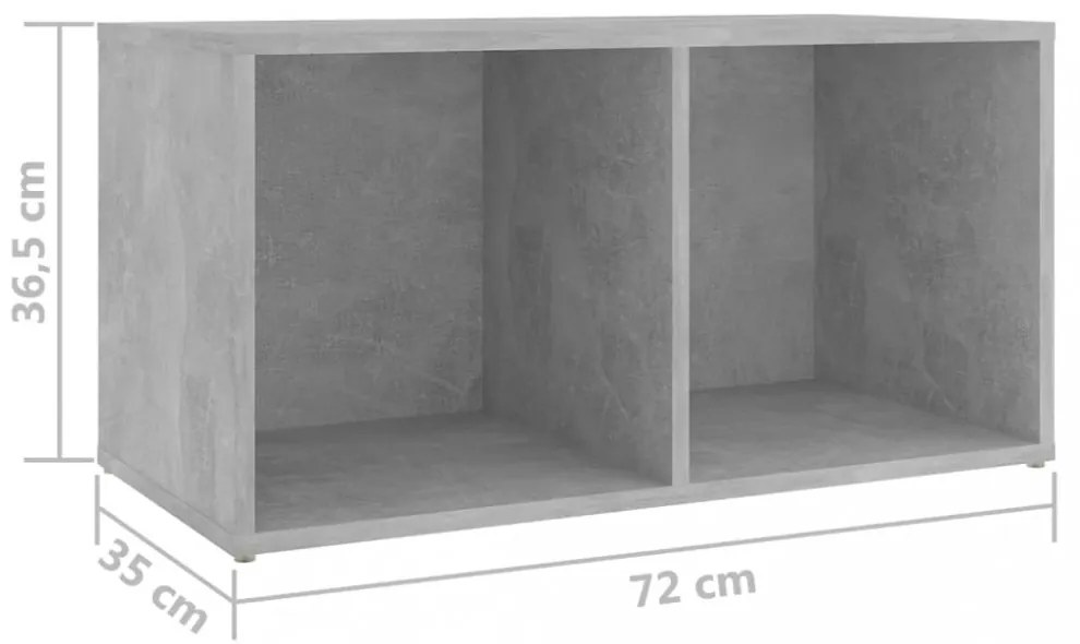 2 db betonszürke szerelt fa TV-szekrény 72 x 35 x 36,5 cm