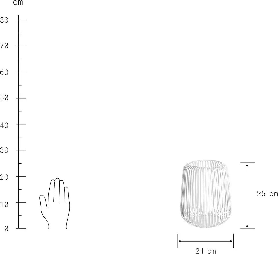 COCOON lámpás, fehér 25cm