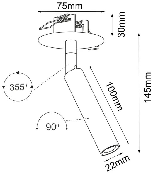 Brosline 3250 - ACE süllyesztett spotlámpa 1xG9/2,5W/230V, fekete