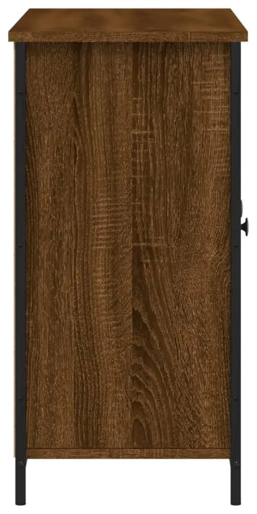 barna tölgy színű szerelt fa tálalószekrény 100 x 35 x 70 cm