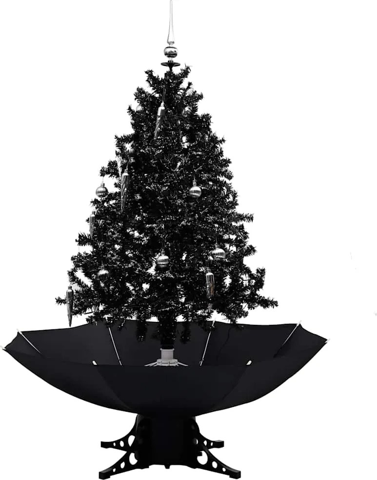 vidaXL fekete PVC havazó karácsonyfa ernyő alakú talppal 140 cm
