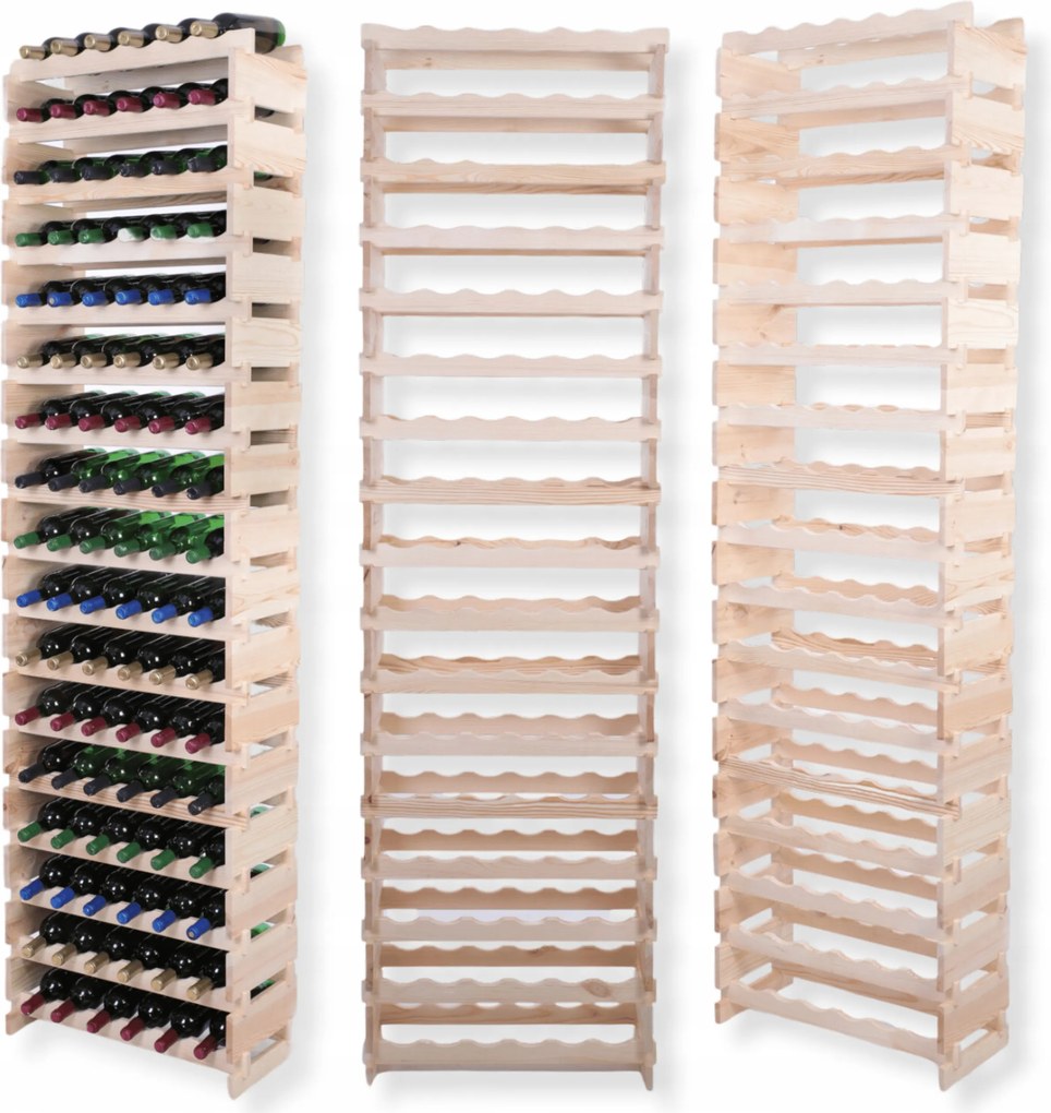 Bortartó állvány moduláris fa palacktartó állvány 17x6 szerszám nélkül keskeny