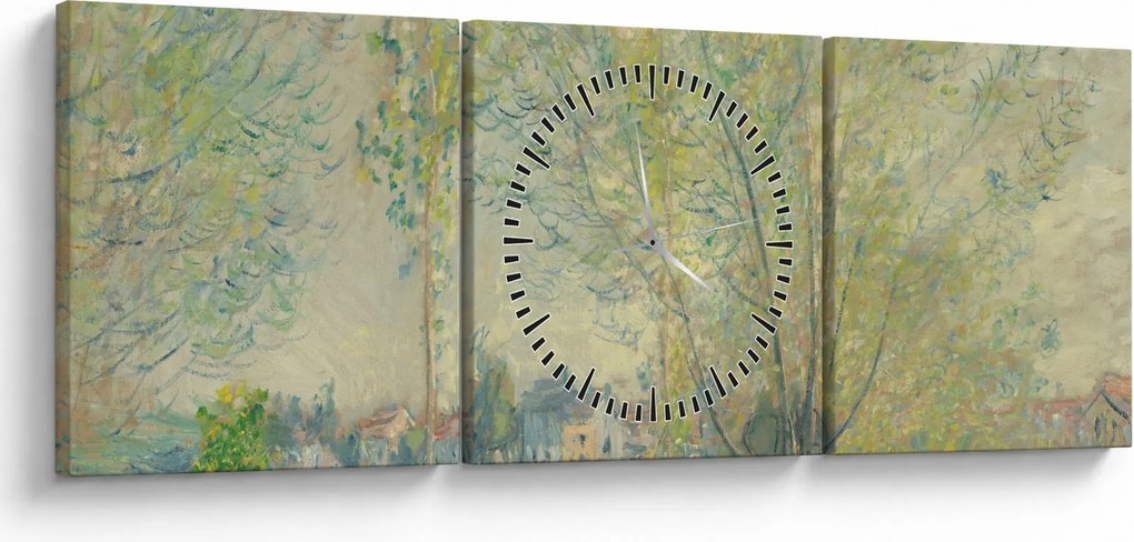 Kép - Claude Monet, The Willows, reprodukciók (órával) (90x30 cm)