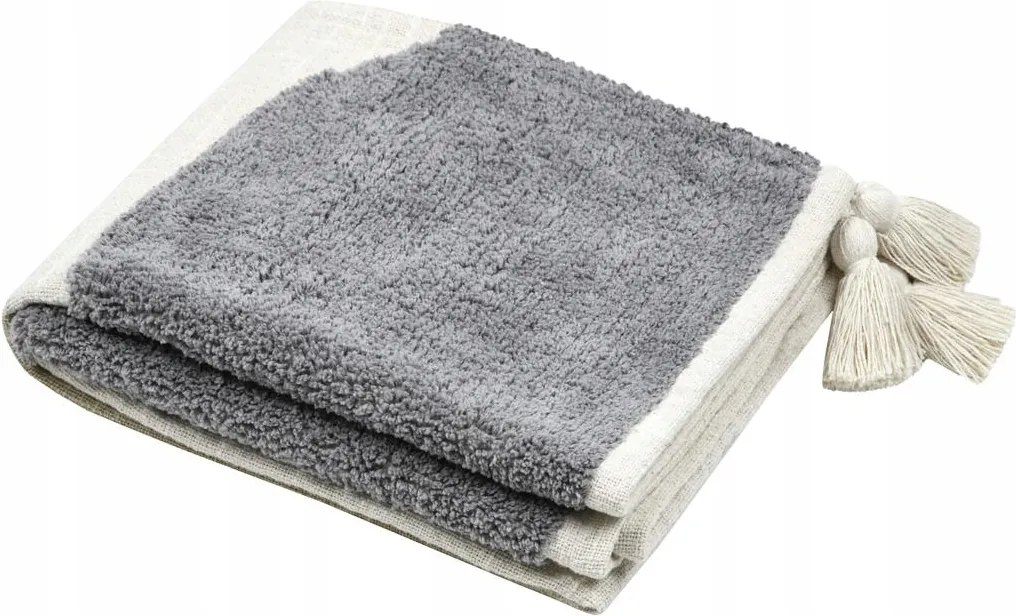 Pamut Ágytakaró Fehér-szürke 125 x 150 CM Kerti Enteriőrbe